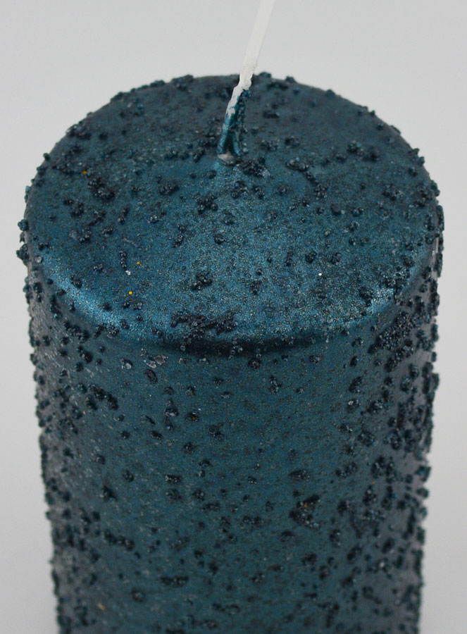 Bougie de Décoration Pailletée - Bleu Vert (pic 4)