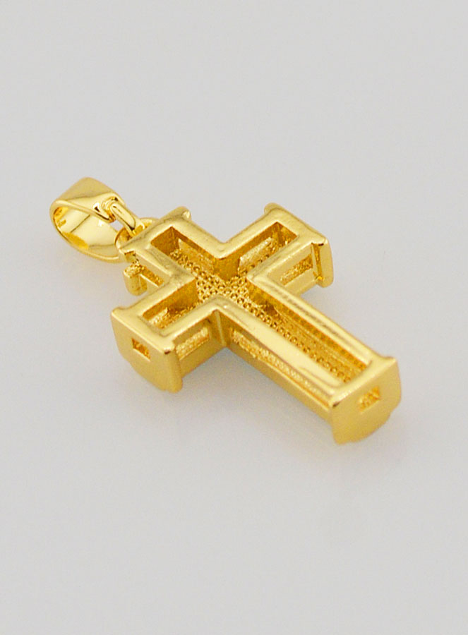 Pendentif Croix Bleu - 17mm (pic 4)
