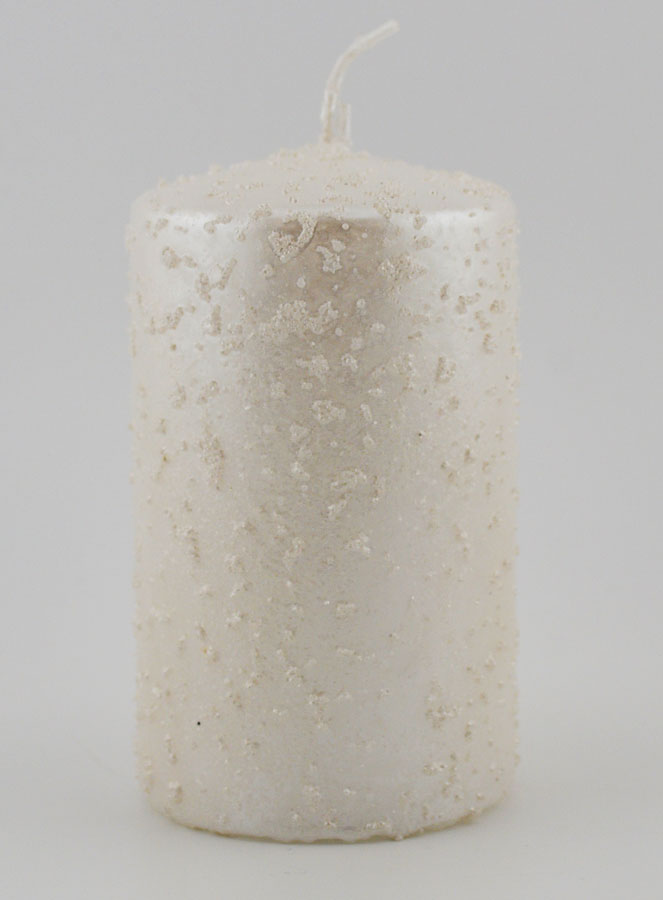 Bougie de Décoration Pailletée - Blanc Perlé (pic 1)