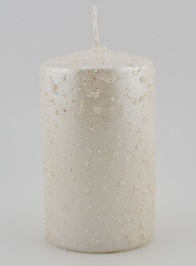 Bougie de Noël à Paillettes - Blanc Perlé (pic 1)