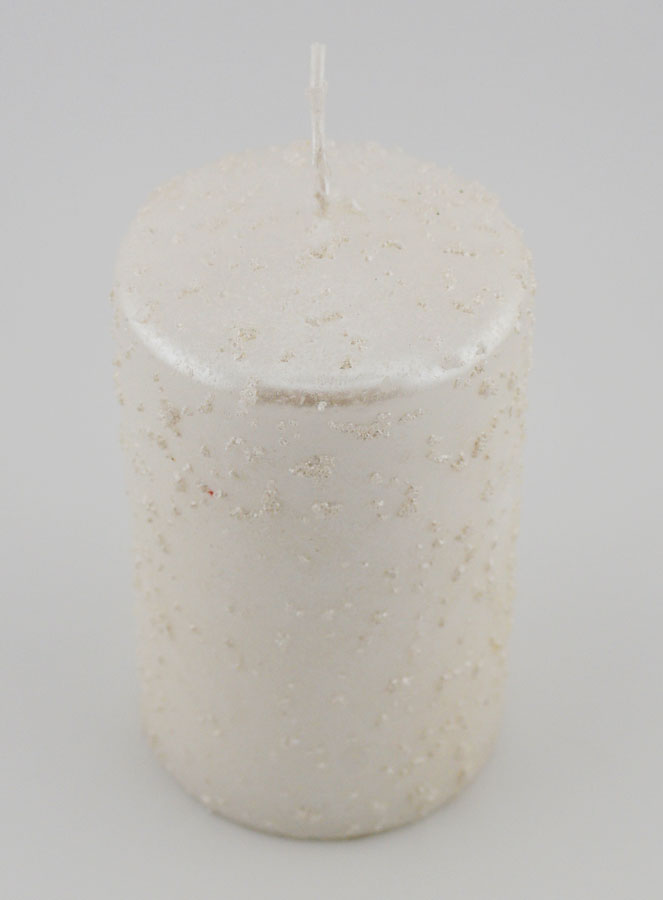 Bougie de Noël à Paillettes - Blanc Perlé (pic 2)