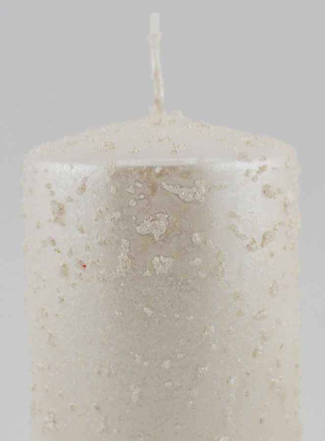 Bougie de Noël à Paillettes - Blanc Perlé (pic 3)