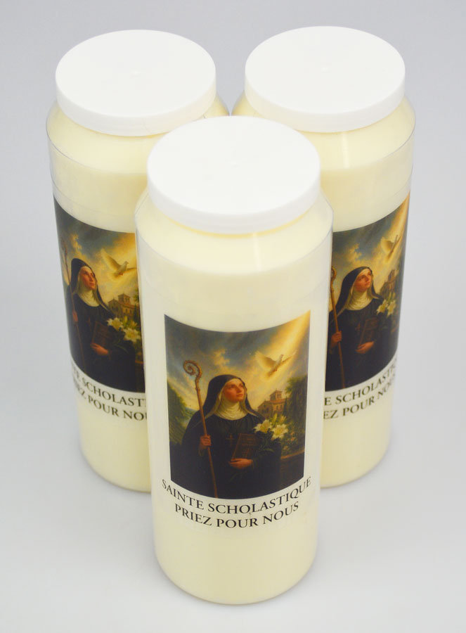 Lot de 3 Bougies de Neuvaine à Sainte Scholastique (pic 2)