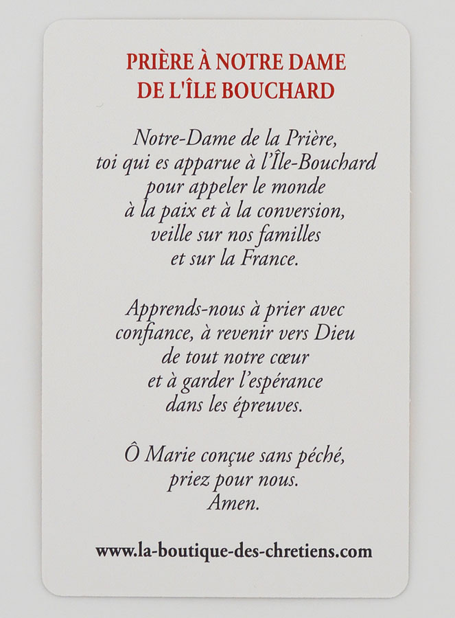 Lot de 10 Cartes de Prière ND de l'Île Bouchard (pic 4)