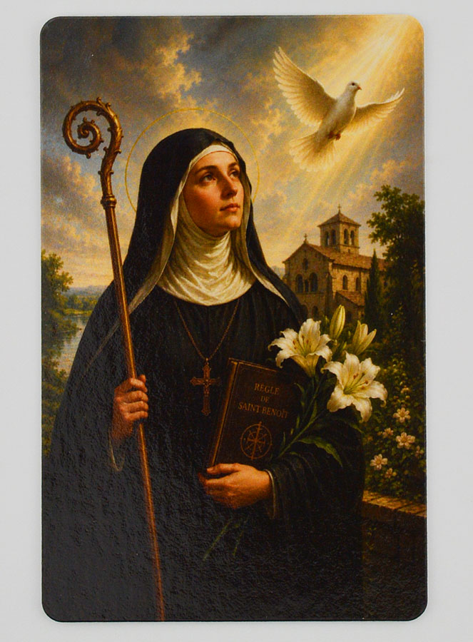 Lot de 10 Cartes de Prière à Sainte Scholastique (pic 3)