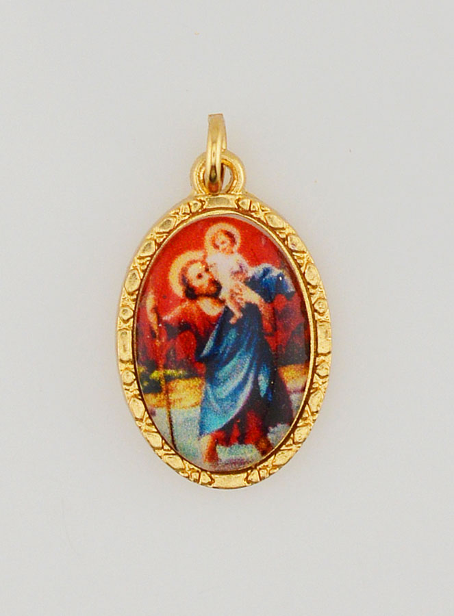 Médaille Bord Torsadé 25mm - Saint Christophe (pic 1)
