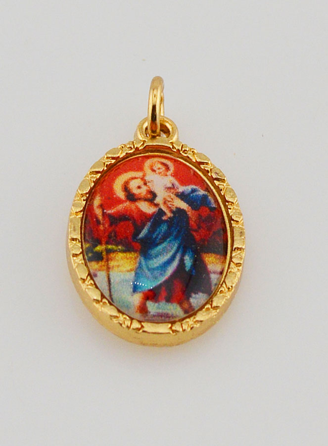 Médaille Bord Torsadé 25mm - Saint Christophe (pic 2)