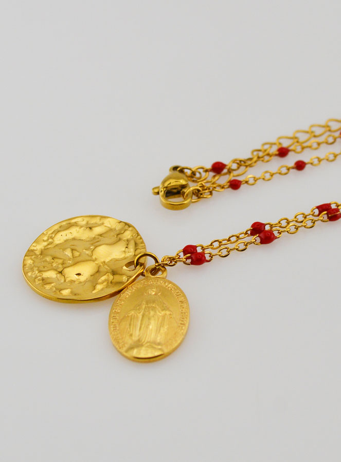 Collier Religieux Perlé & Médaille Miraculeuse (pic 1)
