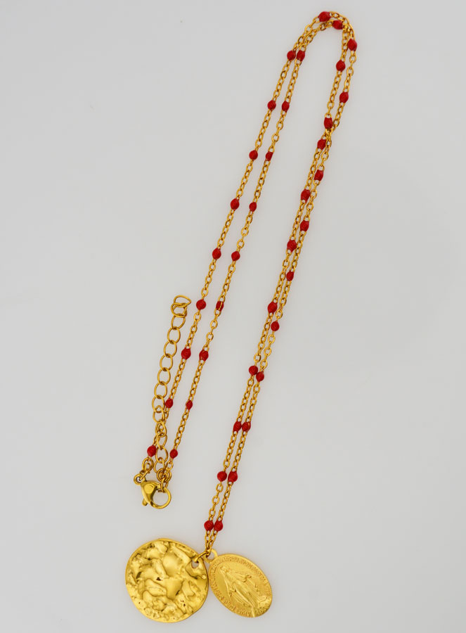 Collier Religieux Perlé & Médaille Miraculeuse (pic 2)
