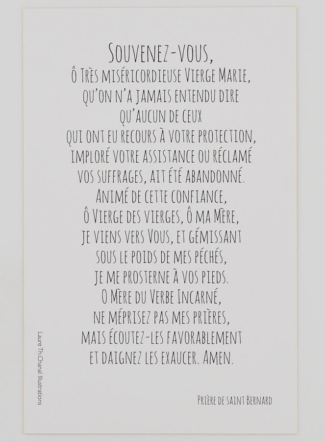 Carte de Prière à Marie - Prière du Souvenez-vous (pic 2)