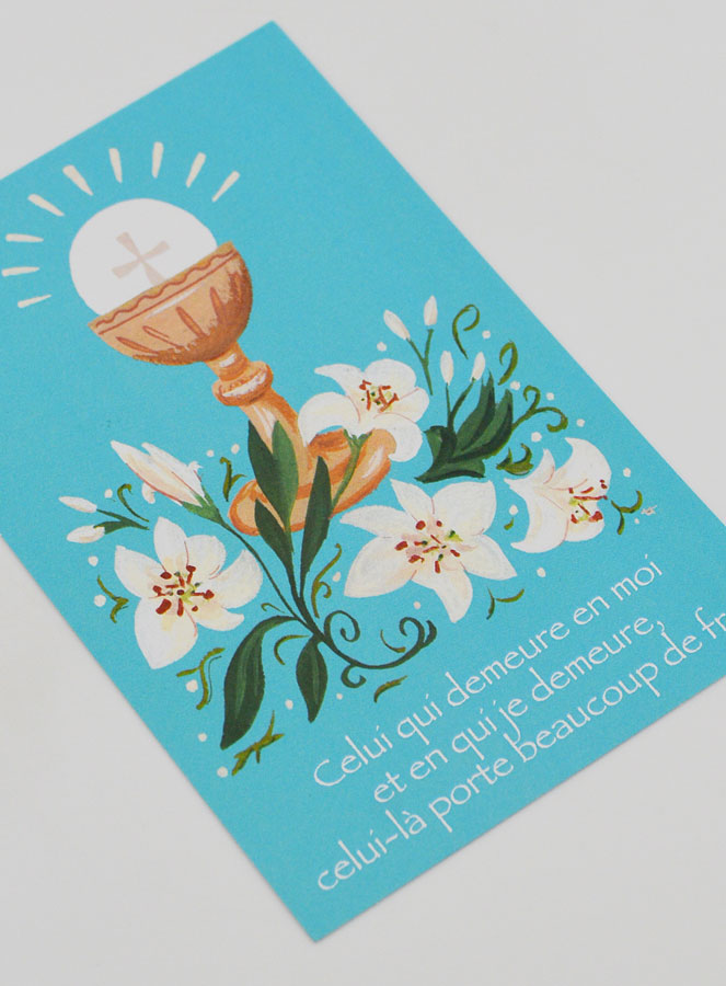 Carte de Communion - Calice au Lys Bleu (pic 3)