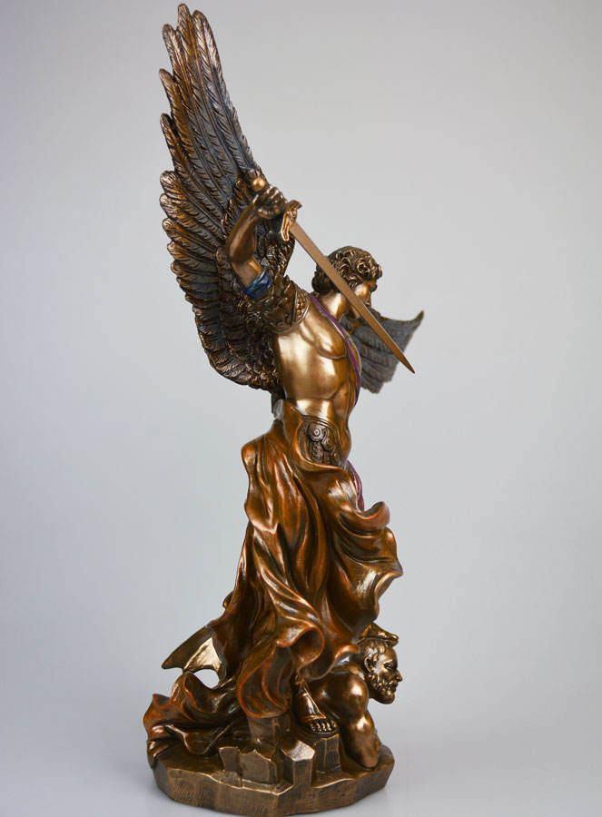 Statue Religieuse de Saint Michel Archange en Bronze - 37 cm (pic 3)