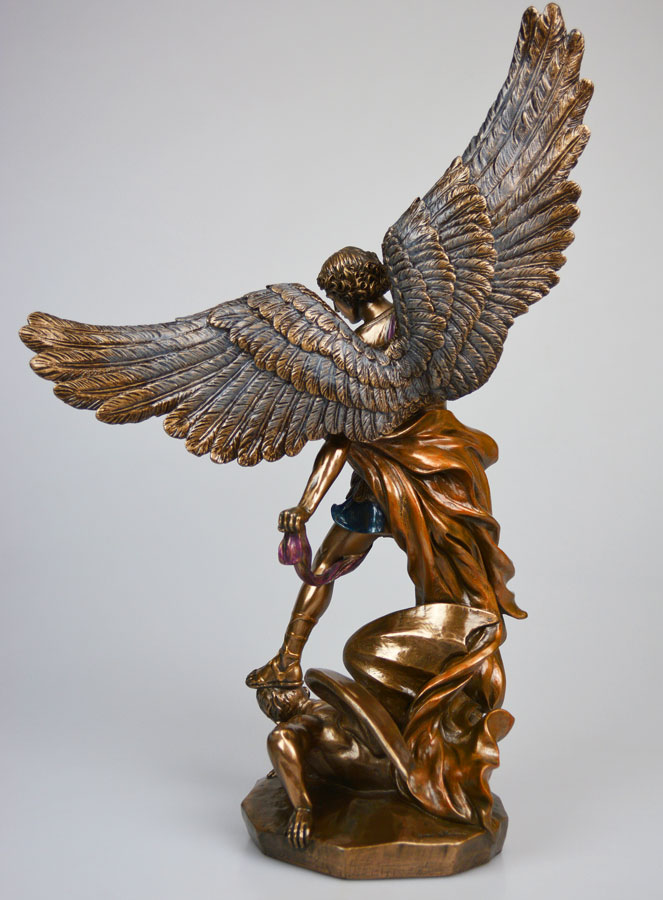 Statue Religieuse de Saint Michel Archange en Bronze - 37 cm (pic 4)