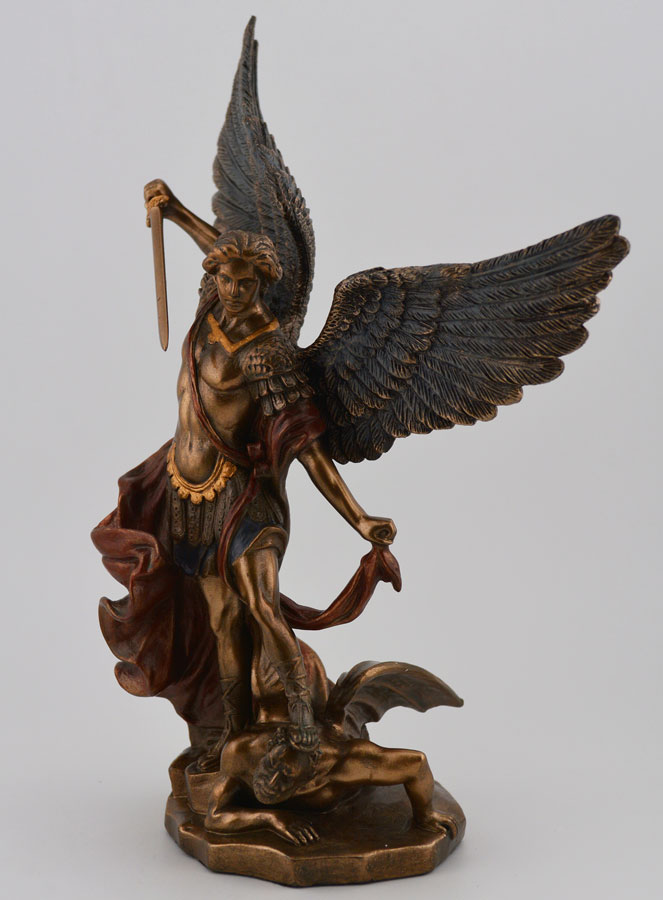Statue Religieuse de Saint Michel Archange en Bronze - 20 cm (pic 2)