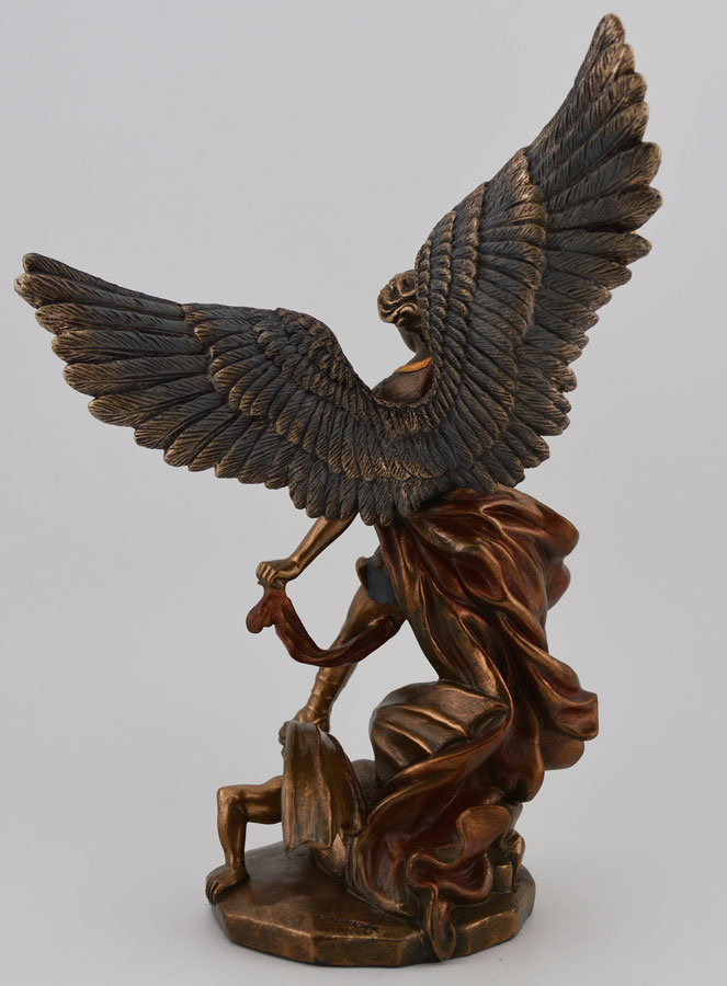 Statue Religieuse de Saint Michel Archange en Bronze - 20 cm (pic 4)