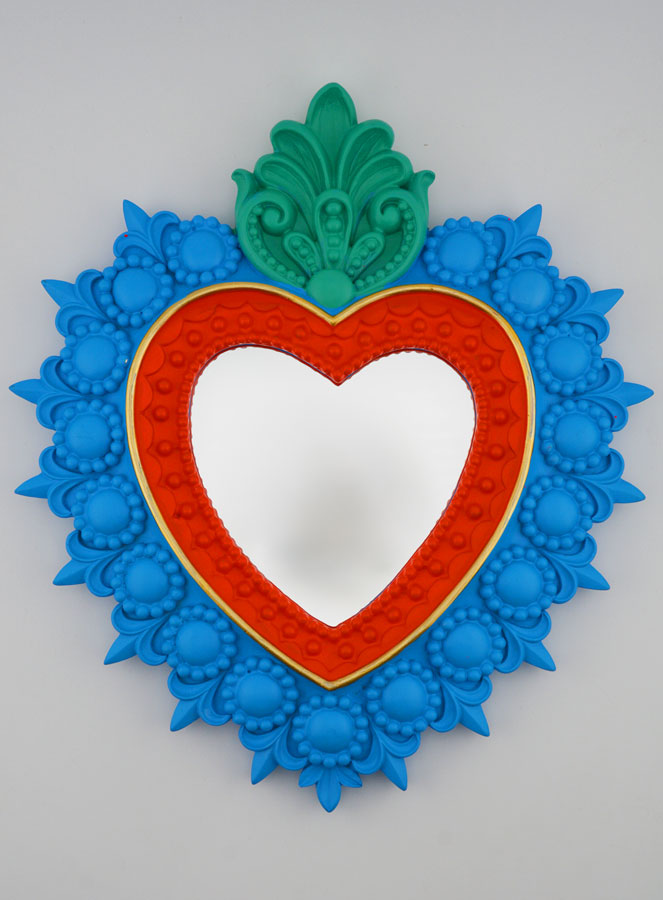 Ex Voto Miroir Mural Coloré - 24cm (pic 1)