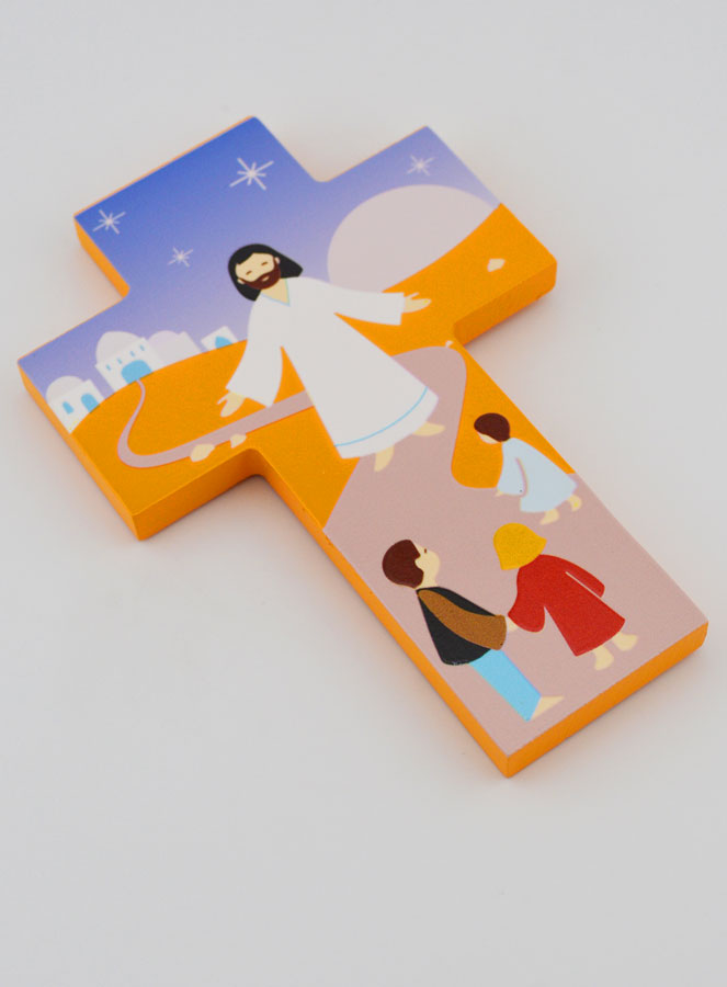Croix Enfant en Bois - Jésus et Enfants (pic 3)