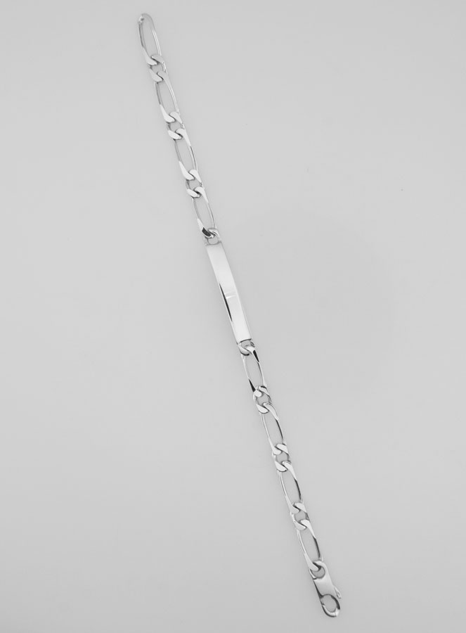 Gourmette de Baptême en Argent Rhodié - 18cm (pic 1)