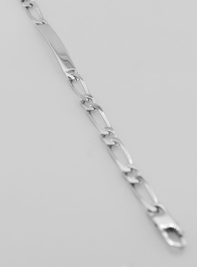 Gourmette de Baptême en Argent Rhodié - 18cm (pic 3)