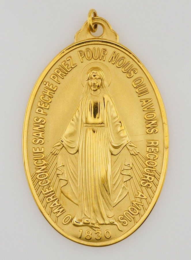 Médaille Miraculeuse en Inox Doré - 22mm (pic 2)