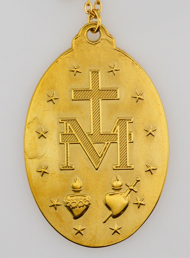 Médaille Miraculeuse & Chaîne en Inox Doré - 22mm (pic 3)