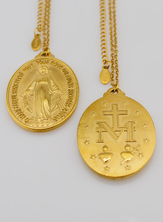 Médaille Miraculeuse & Chaîne Dorée - 33mm (pic 4)