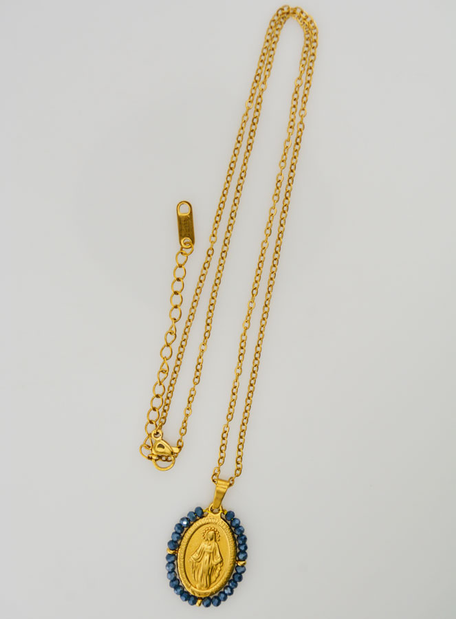 Collier Miraculeuse - Perles Bleues (pic 2)
