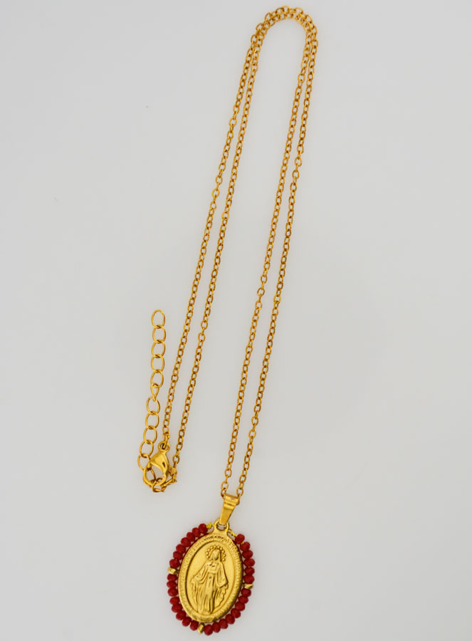 Collier Miraculeuse - Perles Rouges (pic 2)