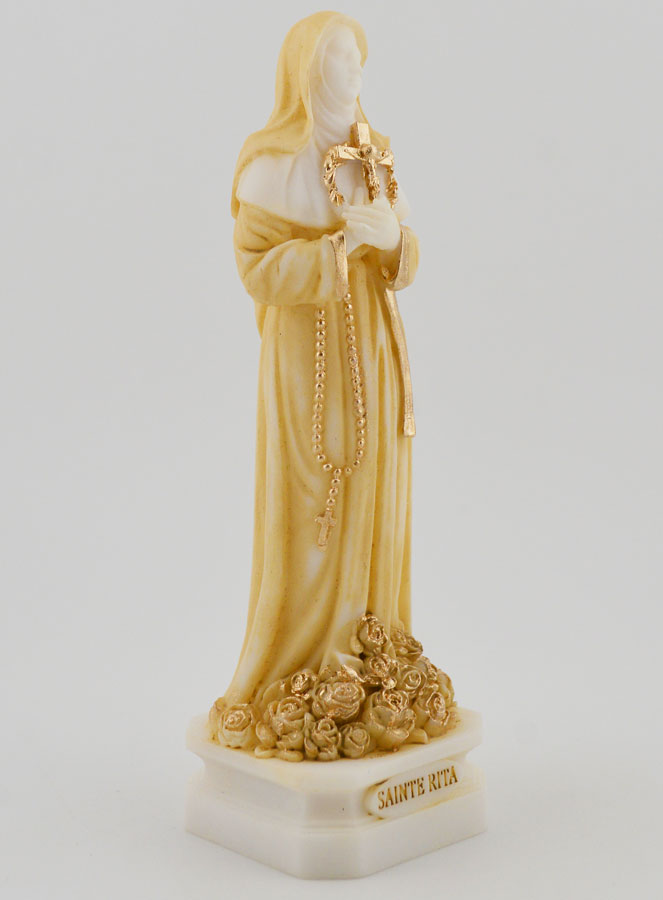 Statue de Sainte Rita en Albâtre Peint - 12cm (pic 3)