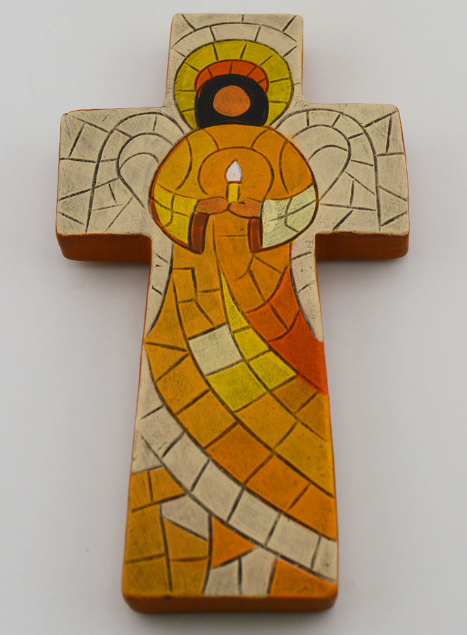 Croix en Céramique Ange Veilleur - 15cm (pic 2)
