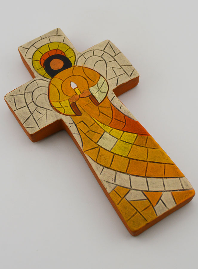 Croix en Céramique Ange Veilleur - 15cm (pic 3)