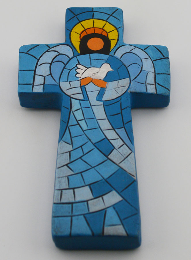 Croix en Céramique Ange de Paix - 15cm (pic 2)