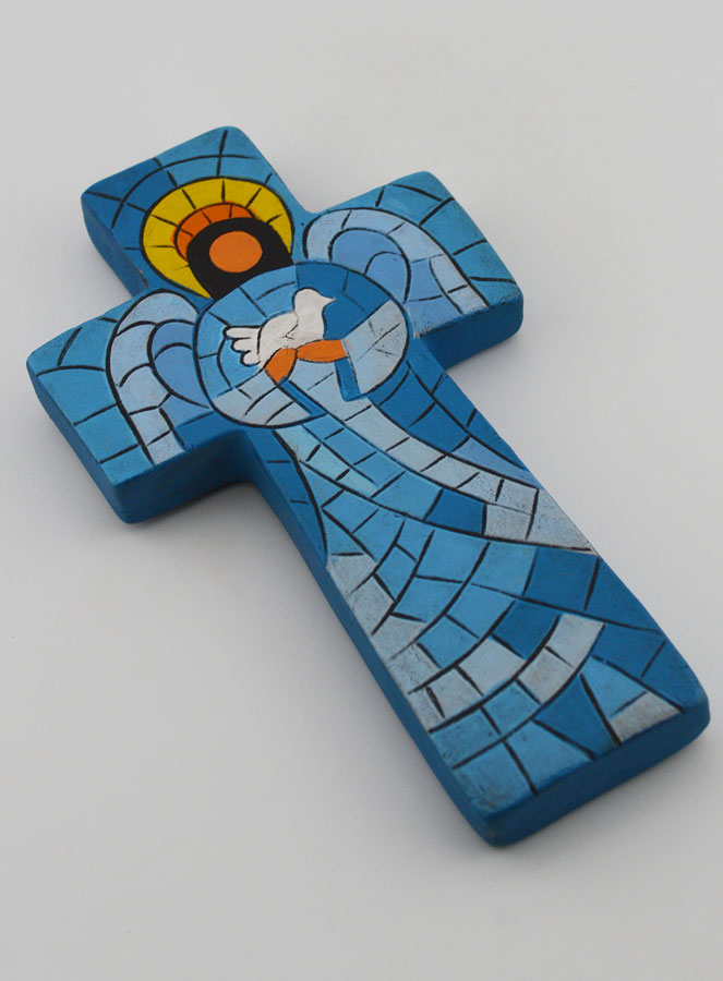 Croix en Céramique Ange de Paix - 15cm (pic 3)