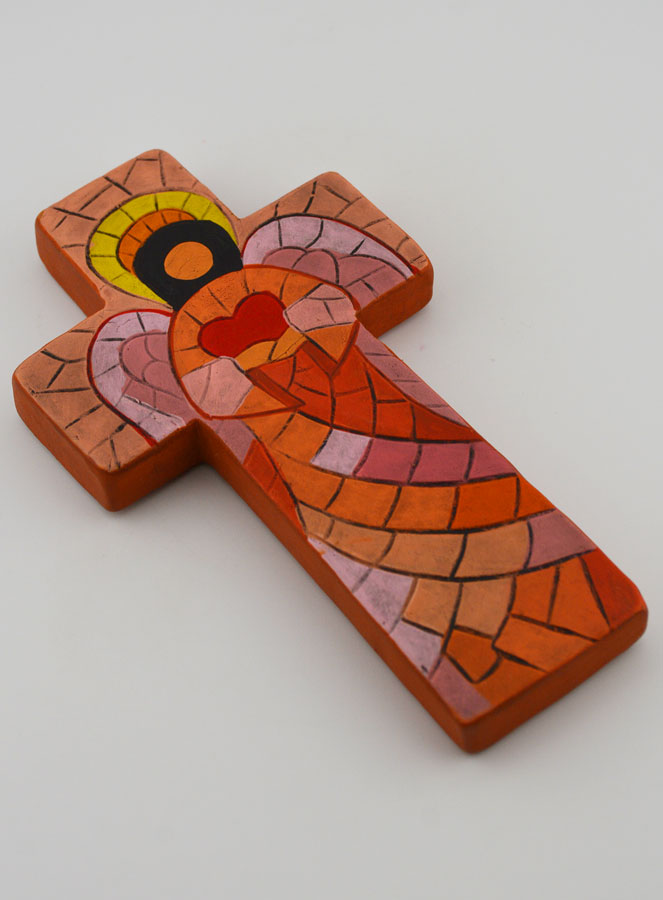 Croix en Céramique Ange de l'Amour - 15cm (pic 3)