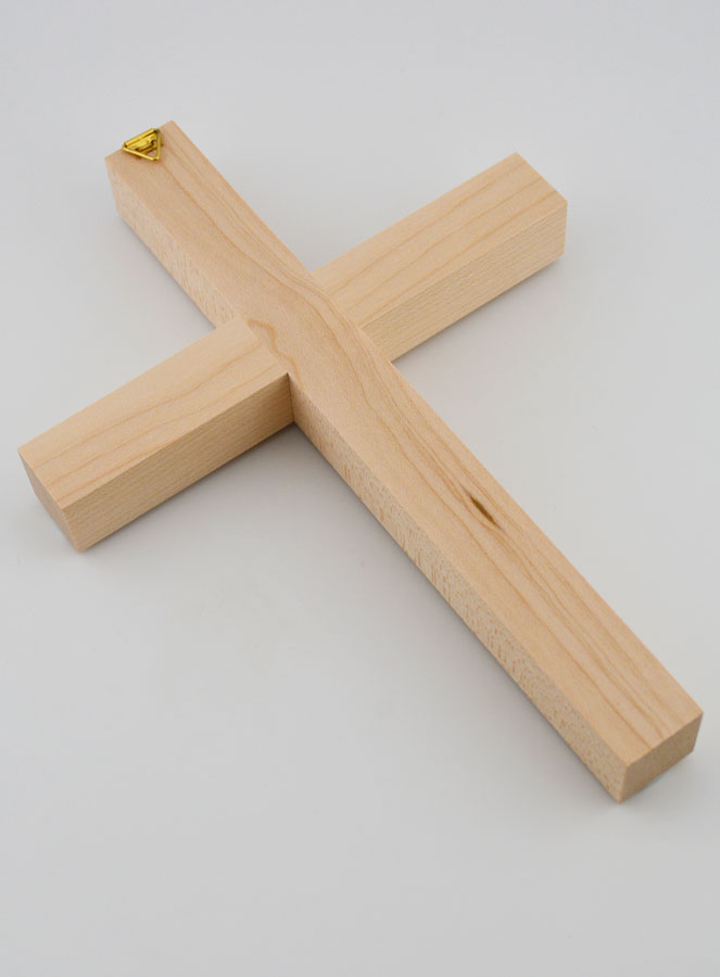 Crucifix Érable Finition Argentée - 20cm (pic 4)