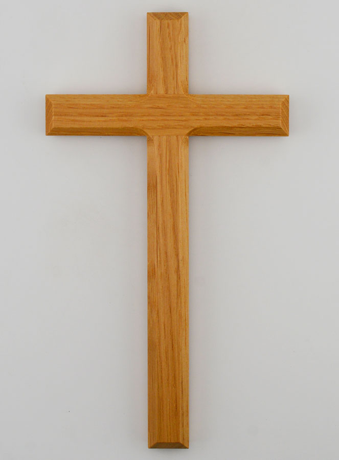 Crucifix en Chêne Naturel - 18cm (pic 1)