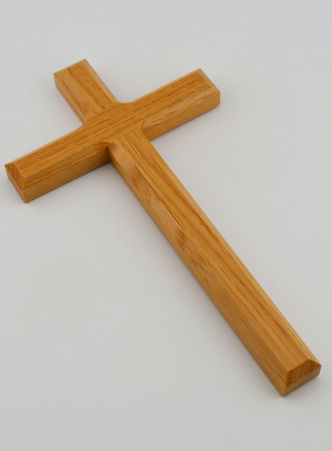 Crucifix en Chêne Naturel - 18cm (pic 3)
