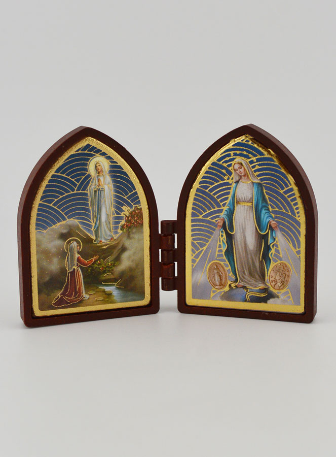 Icône Diptyque Mini - N-D de Lourdes & Miraculeuse (pic 1)