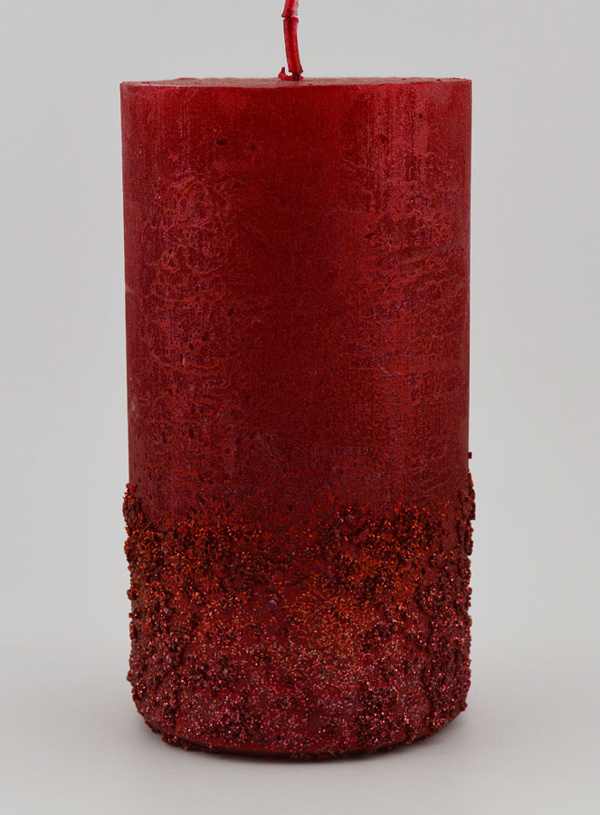 Bougie Décoration Effet Pépite - Rouge (pic 1)