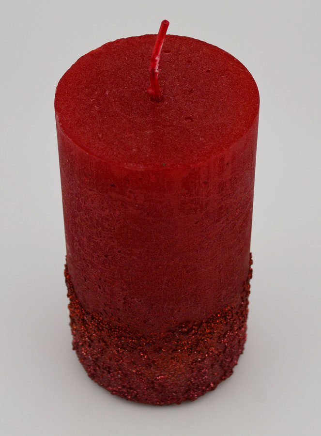 Bougie Décoration Effet Pépite - Rouge (pic 2)