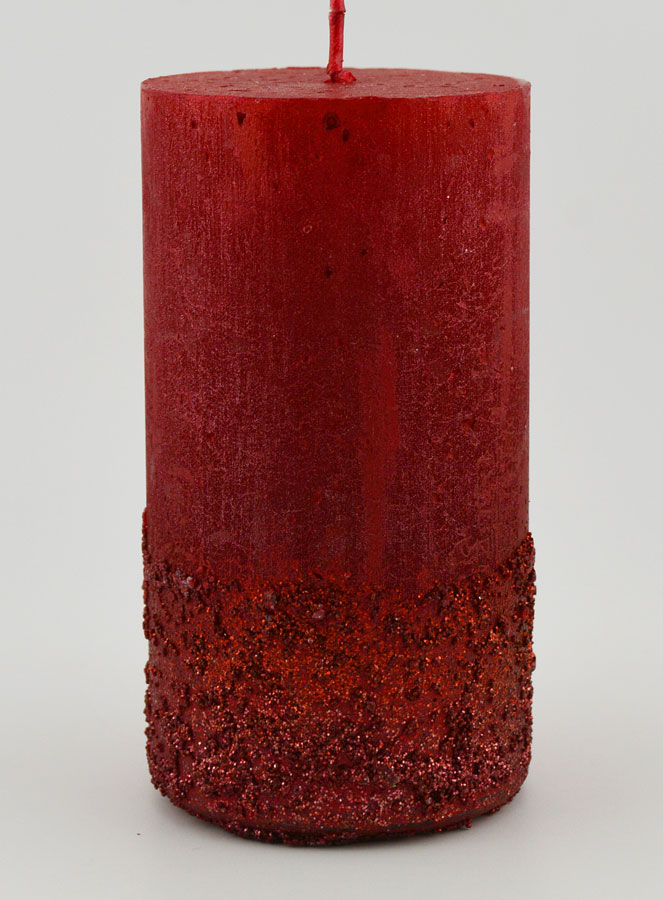 Bougie De Noël Effet Pépite - Rouge (pic 1)