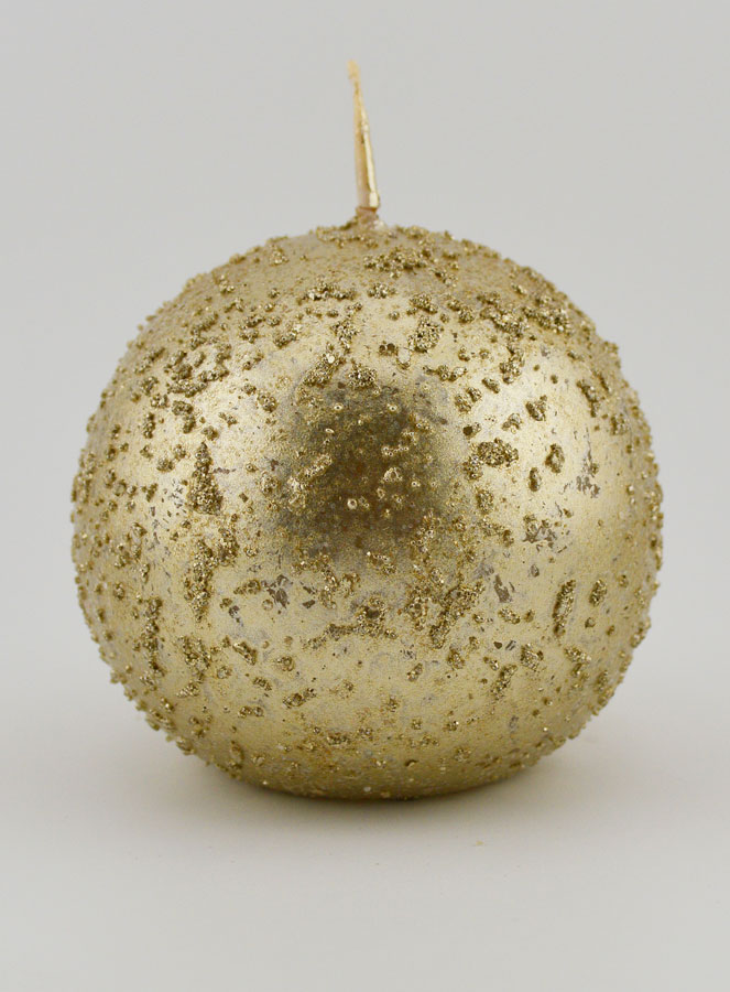 Bougie de Décoration Boule Pailletée - Champagne (pic 1)