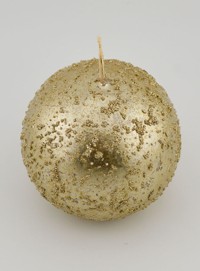 Bougie de Décoration Boule Pailletée - Champagne (pic 2)