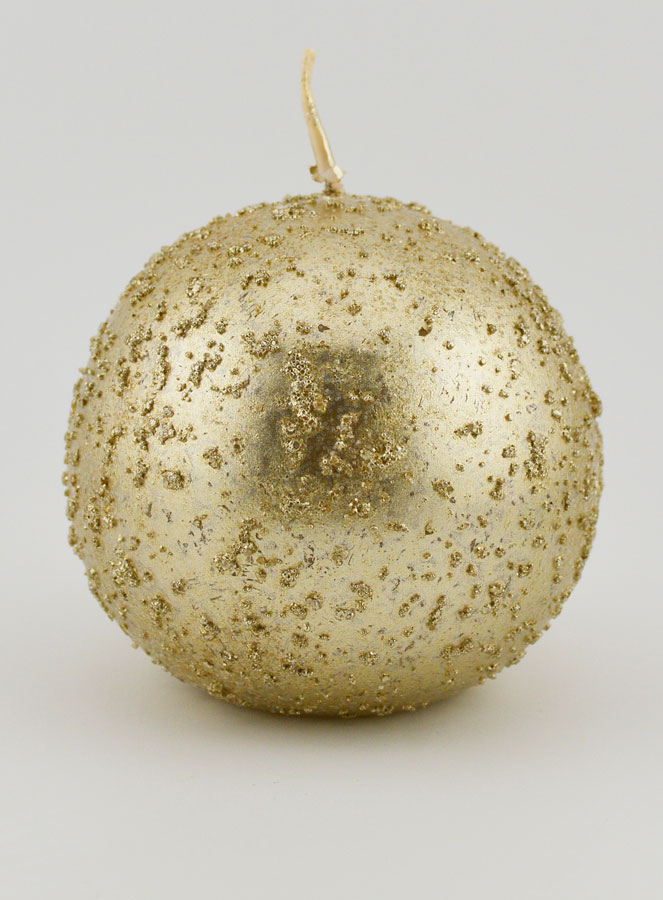 Bougie Boule de Noël Boule Pailletée - Champagne (pic 1)