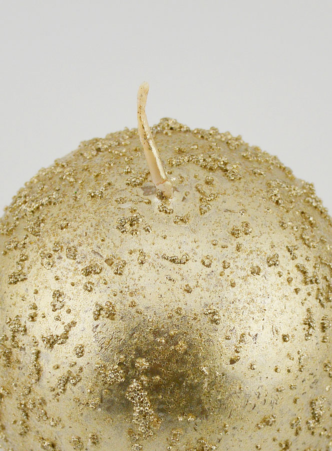 Bougie Boule de Noël Boule Pailletée - Champagne (pic 4)