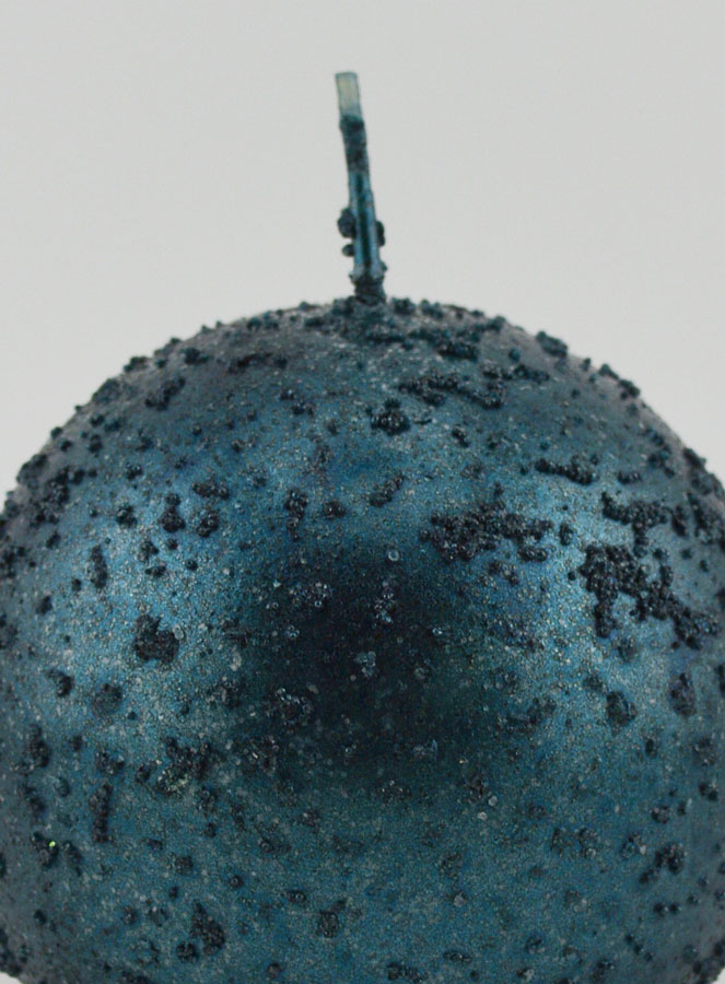 Bougie Boule de Noël Pailletée - Bleu Vert (pic 3)