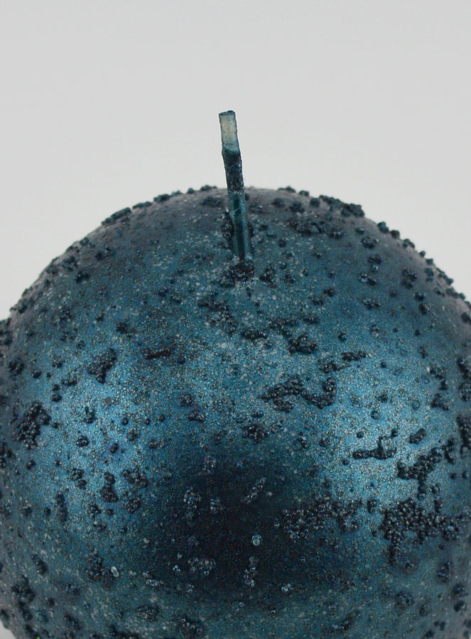Bougie Boule de Noël Pailletée - Bleu Vert (pic 4)