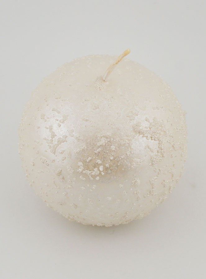 Bougie Décoration Sphère Pailletée - Blanc Perlé (pic 2)