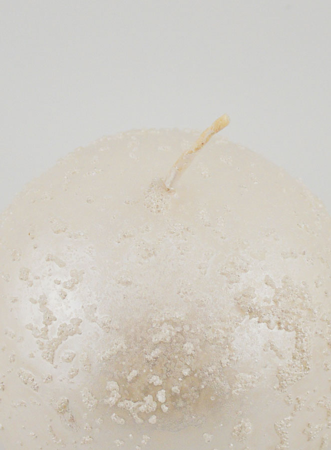 Bougie Décoration Sphère Pailletée - Blanc Perlé (pic 4)