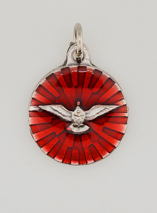 Médaille du Saint Esprit Émail Rouge - 18 mm (pic 1)